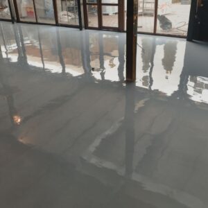 A floor with a fresh coating