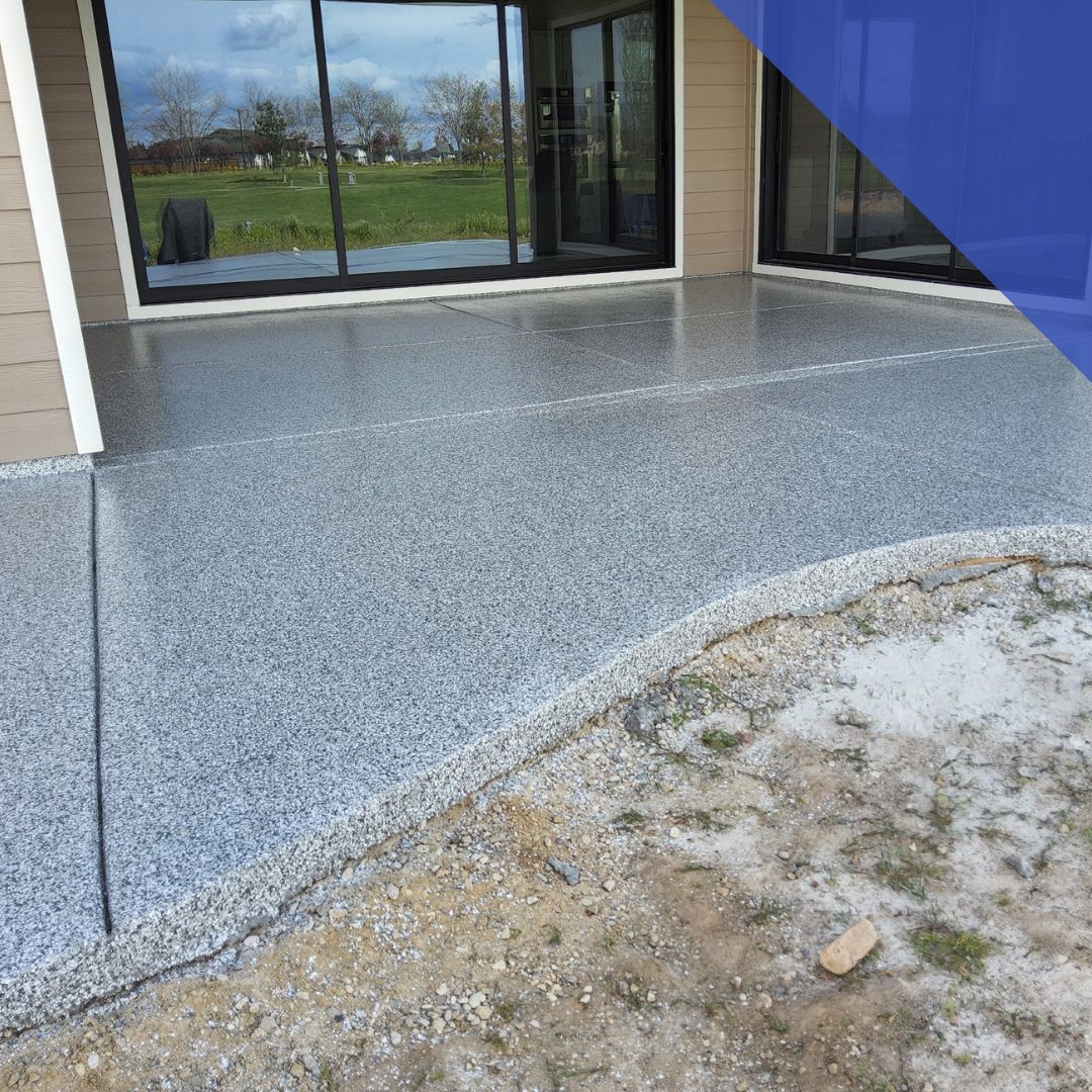 epoxy patio, curved edge