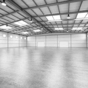 A warehouse with a new coating on the floor