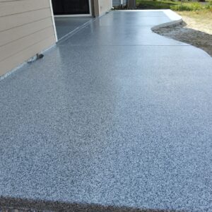 new patio with polyurea concrete coating