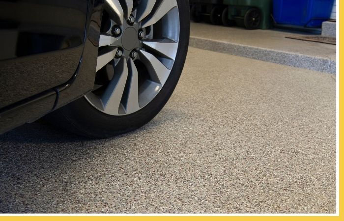 A car parked in a sealed concrete garage