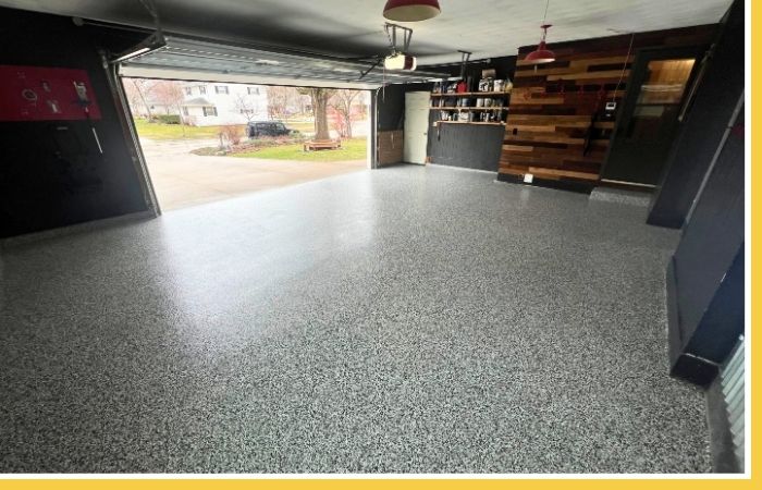 freshly coated garage