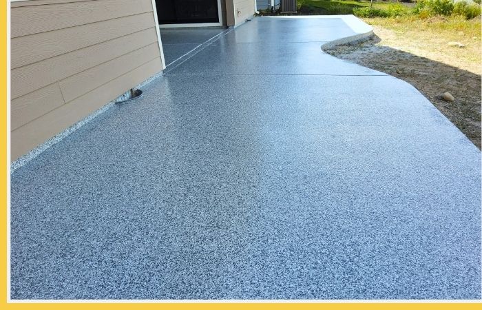 freshly coated patio