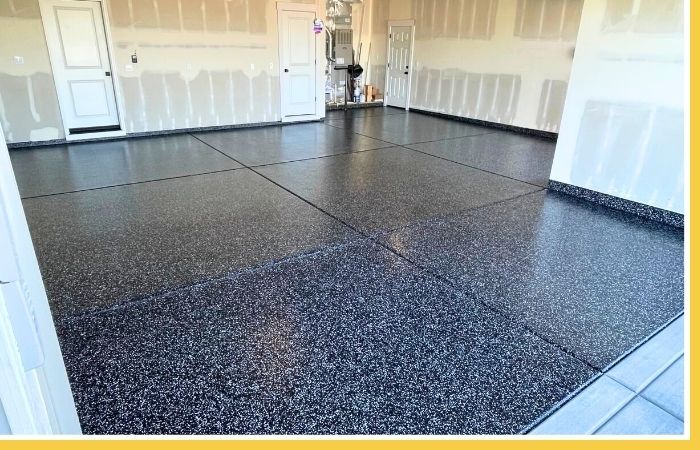 freshly coated garage