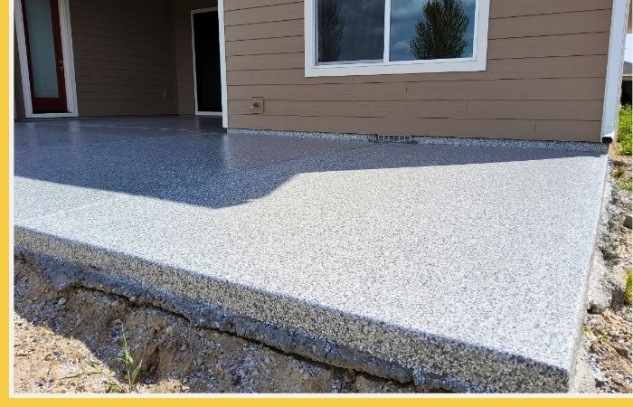 freshly coated patio