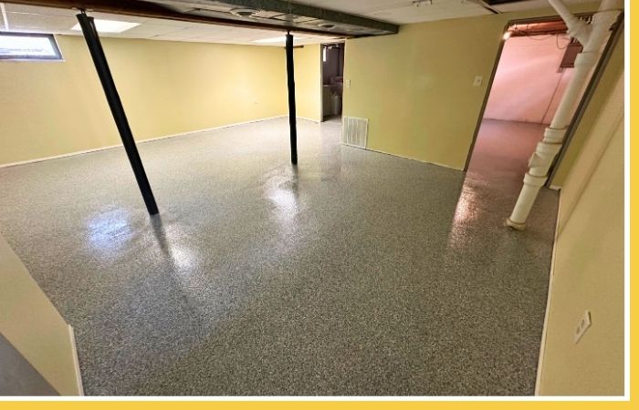 freshly coated basement