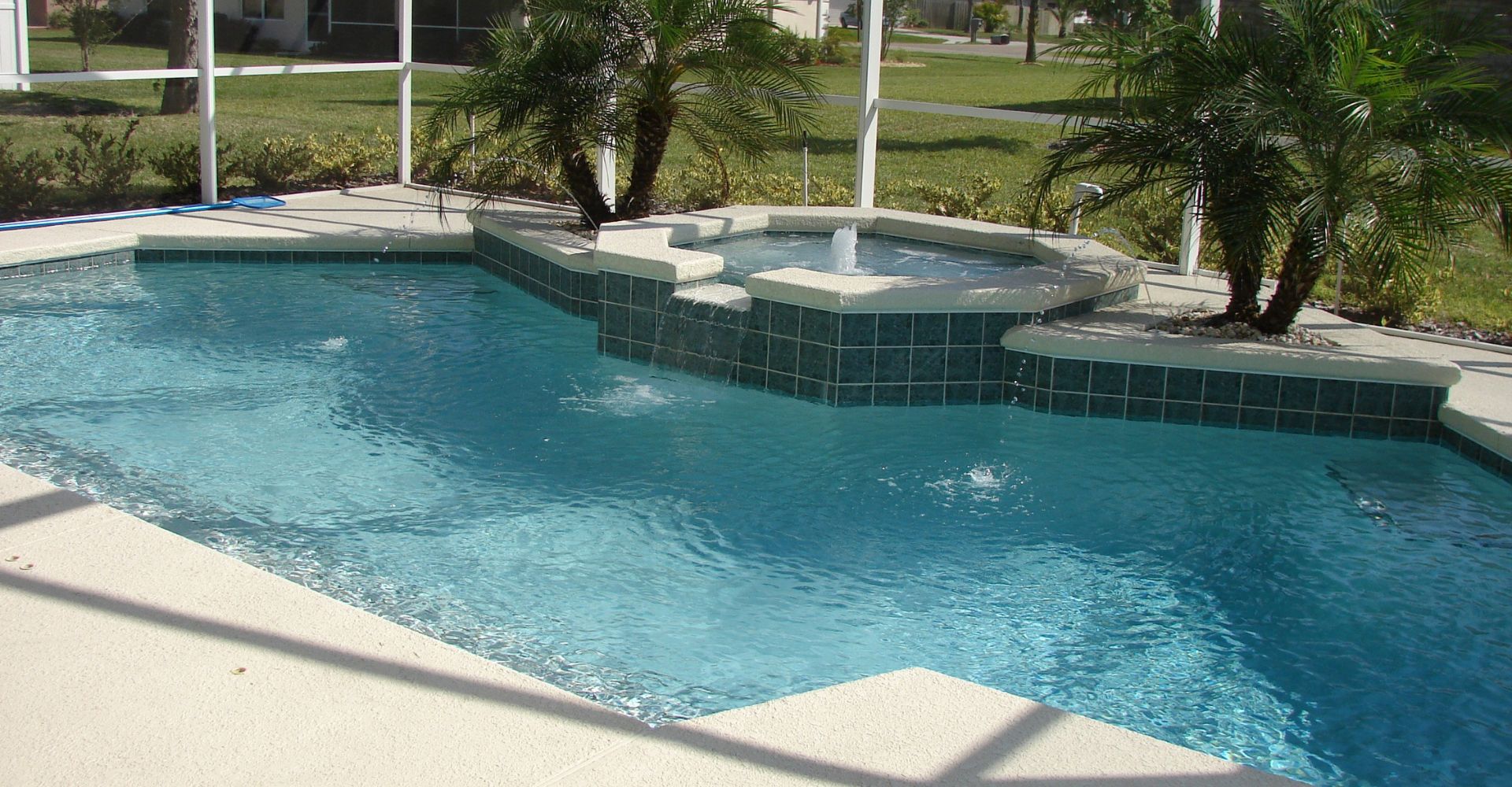 outdoor pool in backyard