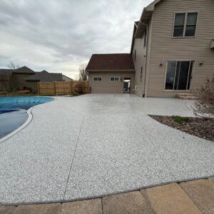 Protected backyard patio