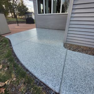 Outdoor concrete with polyurea coating