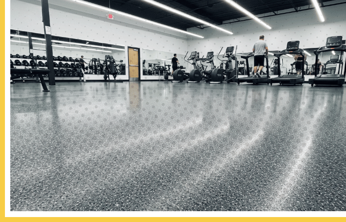 Durable Polyurea floor coating for commercial fitness center and gym | High-traffic, impact-resistant recreation flooring