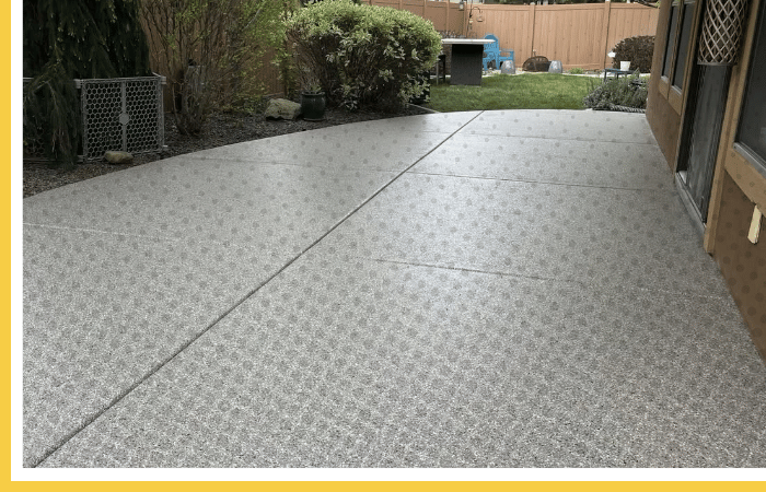 Durable patterned Polyurea coating on a residential outdoor patio or walkway | Slip-resistant backyard surface