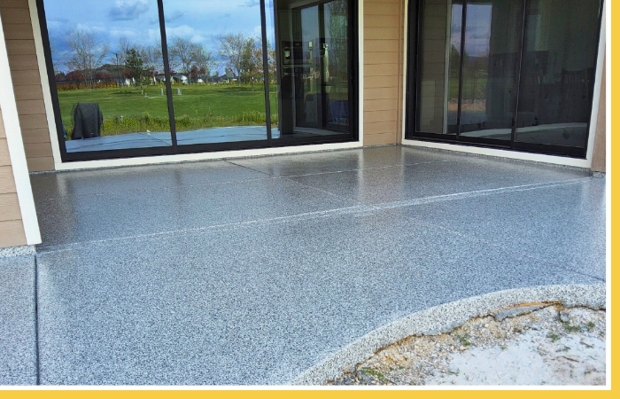 Newly coated outdoor patio by BAM Coatings