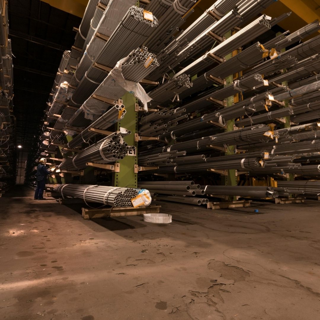 a cracked factory floor