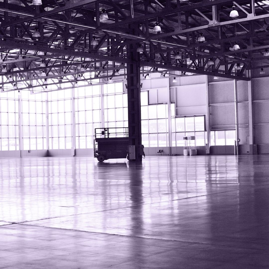 a factory floor that is a solid color